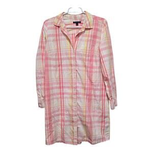 Tommy Hilfiger Pink Plaid Shirt Dress Women’s Medium